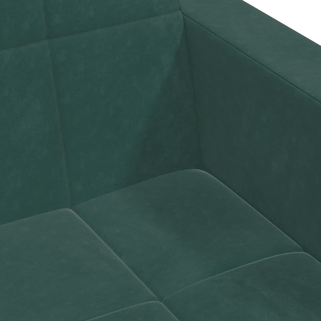 Canapé-lit à 2 places avec repose-pied vert foncé velours - XIOS