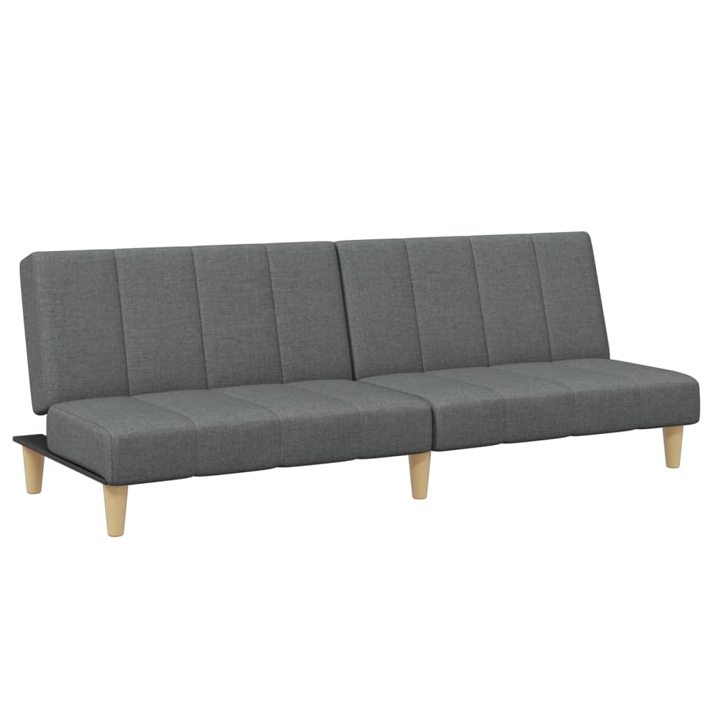 Canapé-lit à 2 places avec repose-pied gris foncé tissu - XIOS
