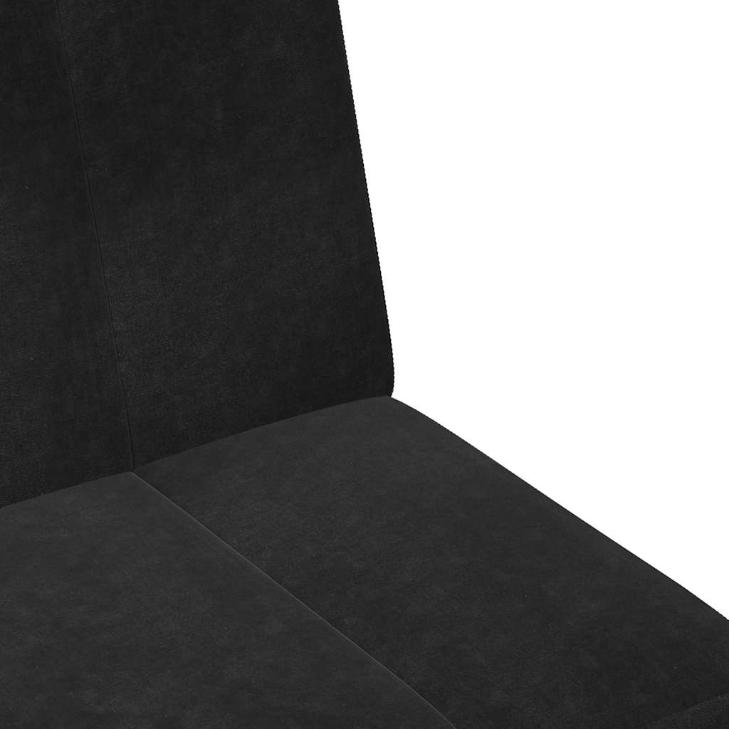 Canapé-lit à 2 places avec repose-pied noir velours - XIOS