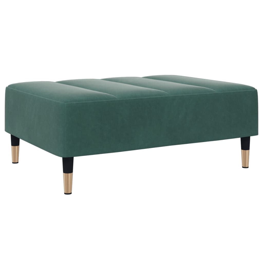 Canapé-lit à 2 places avec repose-pied vert foncé velours - XIOS