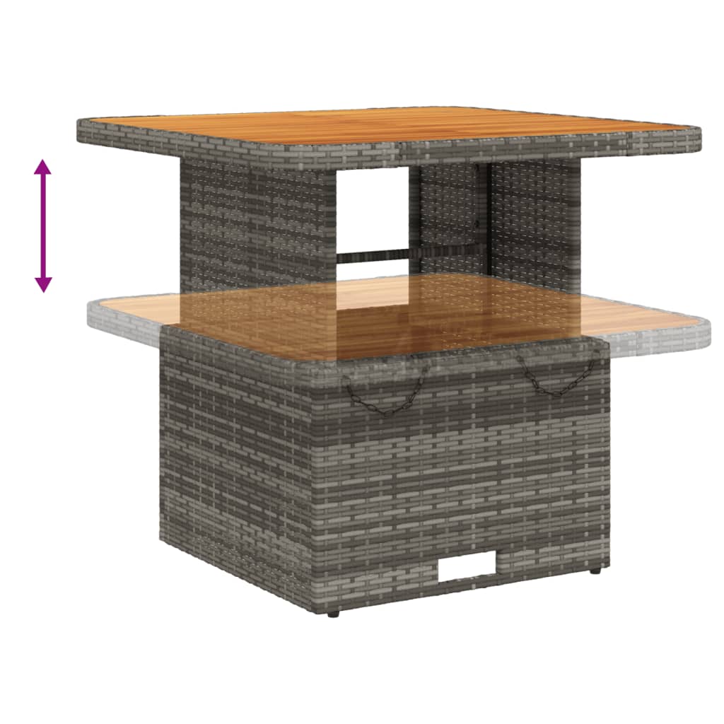 Ensemble de bistro 3 pcs avec coussins gris résine tressée