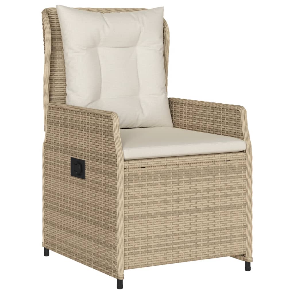 Ensemble à manger de jardin avec coussins 5pcs Beige poly rotin
