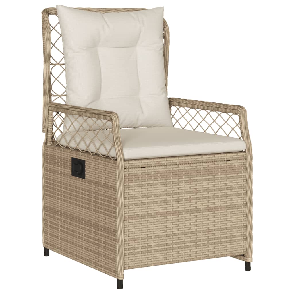 Ensemble à manger de jardin avec coussins 5pcs Beige poly rotin