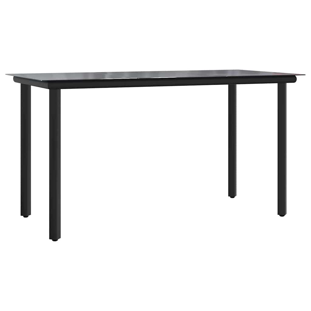 Ensemble à manger de jardin coussins 7pcs Noir Résine tressée