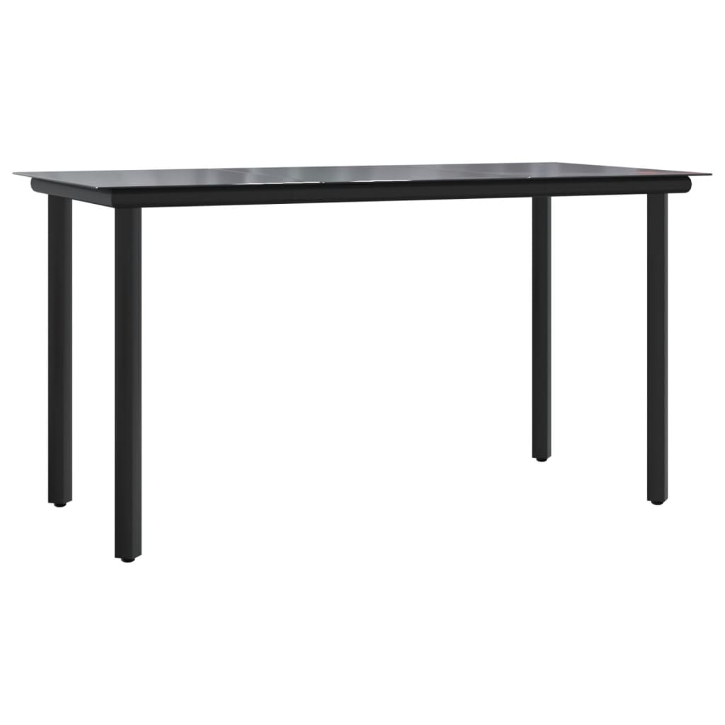 Ensemble à manger de jardin 9pcs coussins noir résine tressée