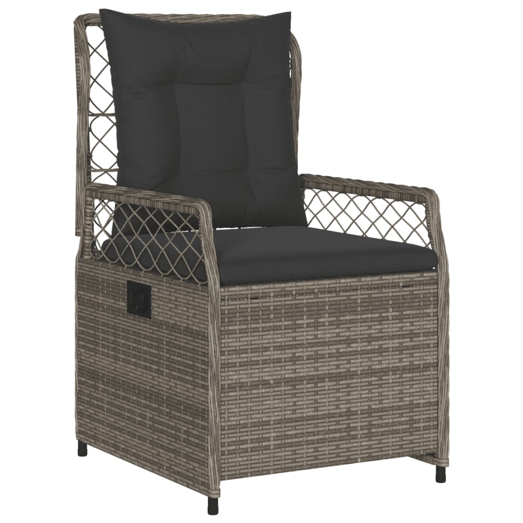 Ensemble à manger de jardin 3 pcs coussins gris résine tressée