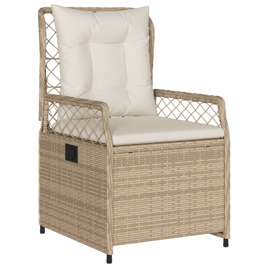 Ensemble à manger de jardin avec coussins 5pcs Beige poly rotin