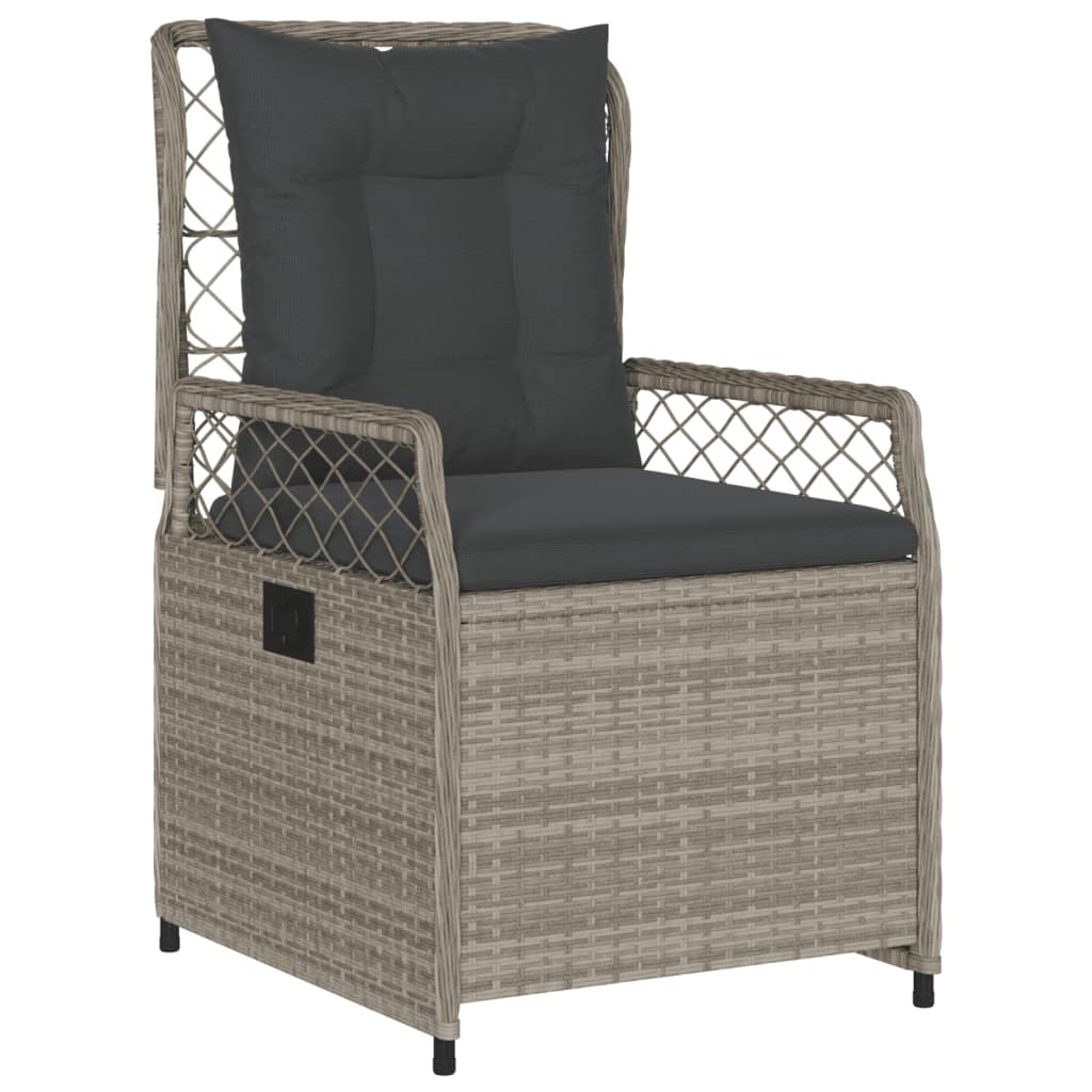 Ensemble à manger de jardin et coussins 7 pcs gris clair rotin