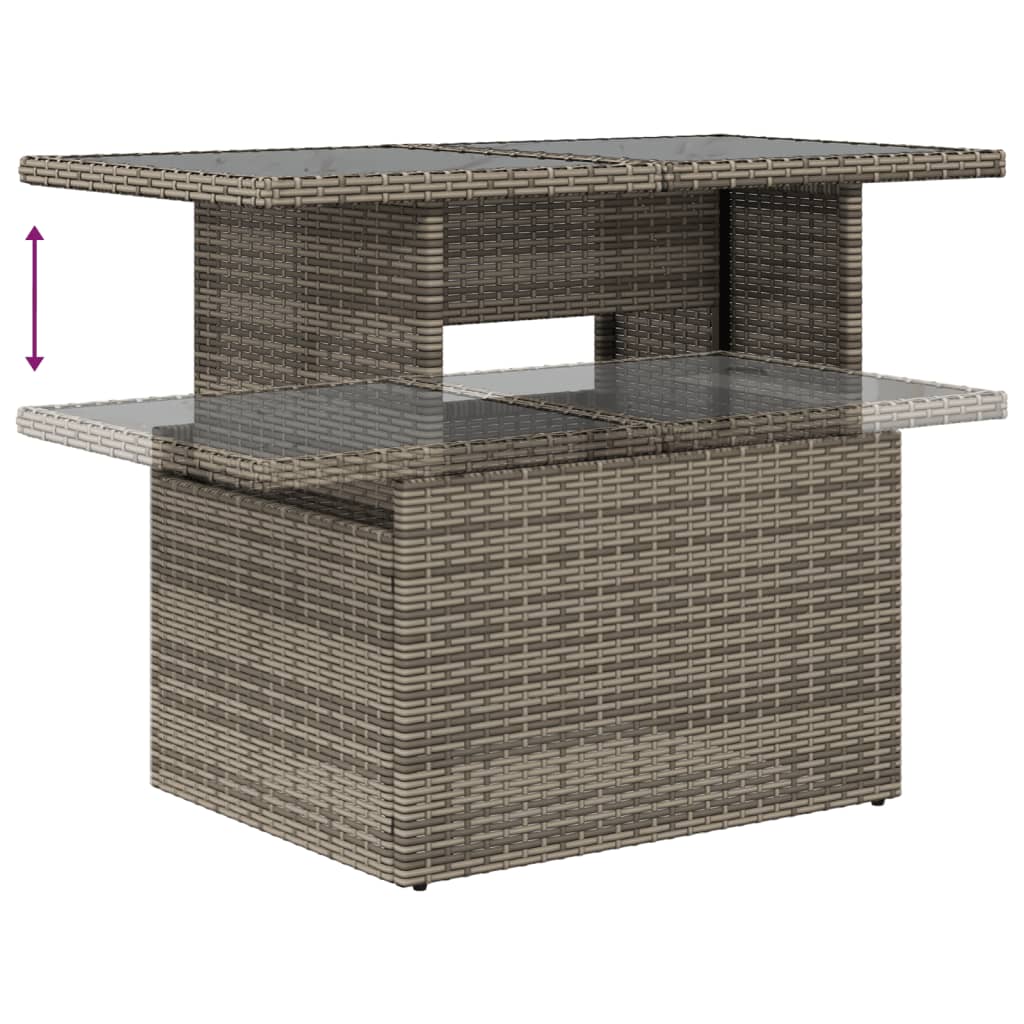 Ensemble de canapé de jardin 8 pcs avec coussins gris résine tressée