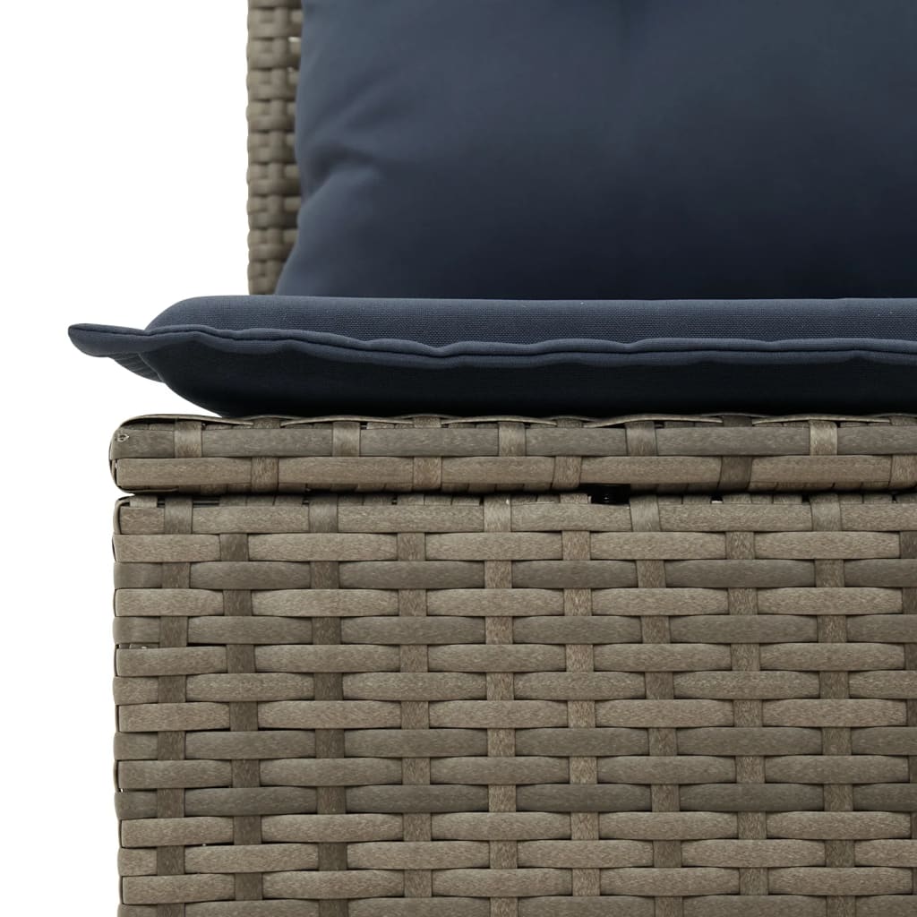 Ensemble de canapé de jardin 9 pcs avec coussins gris résine tressée