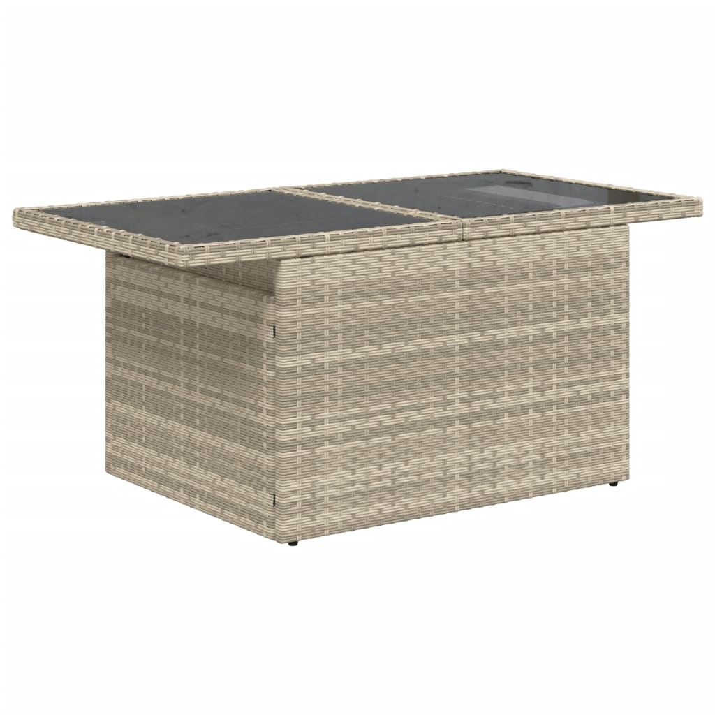 Salon de jardin avec coussins 7 pcs gris clair résine tressée