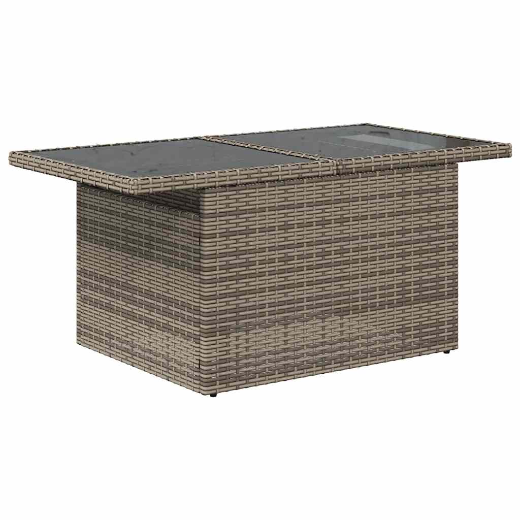 Ensemble de canapé de jardin 7 pcs avec coussins gris résine tressée