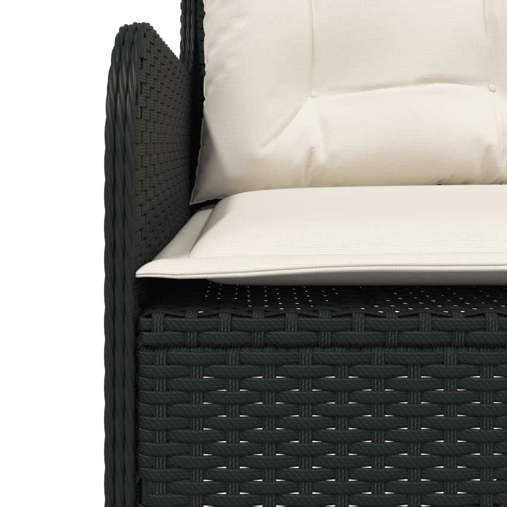 Canapés de jardin 2 pcs avec coussins Noir Résine tressée
