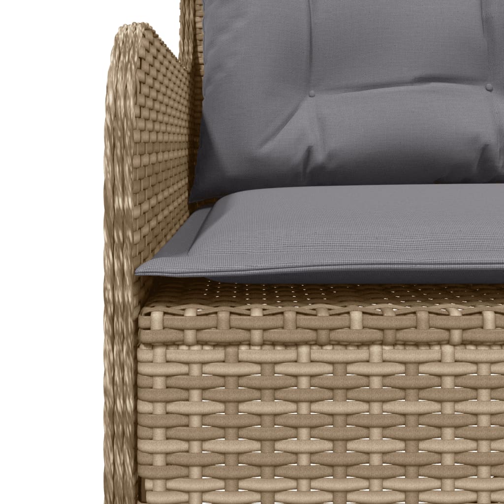 Salon de jardin avec coussins 2 pcs beige résine tressée