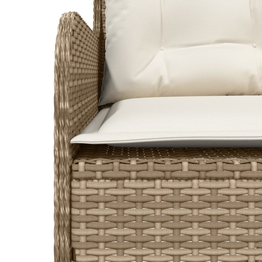 Salon de jardin avec coussins 2 pcs beige résine tressée