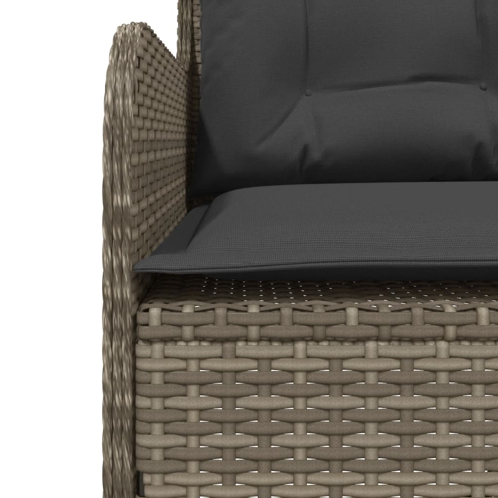 Salon de jardin 2 pcs avec coussins Gris Résine tressée