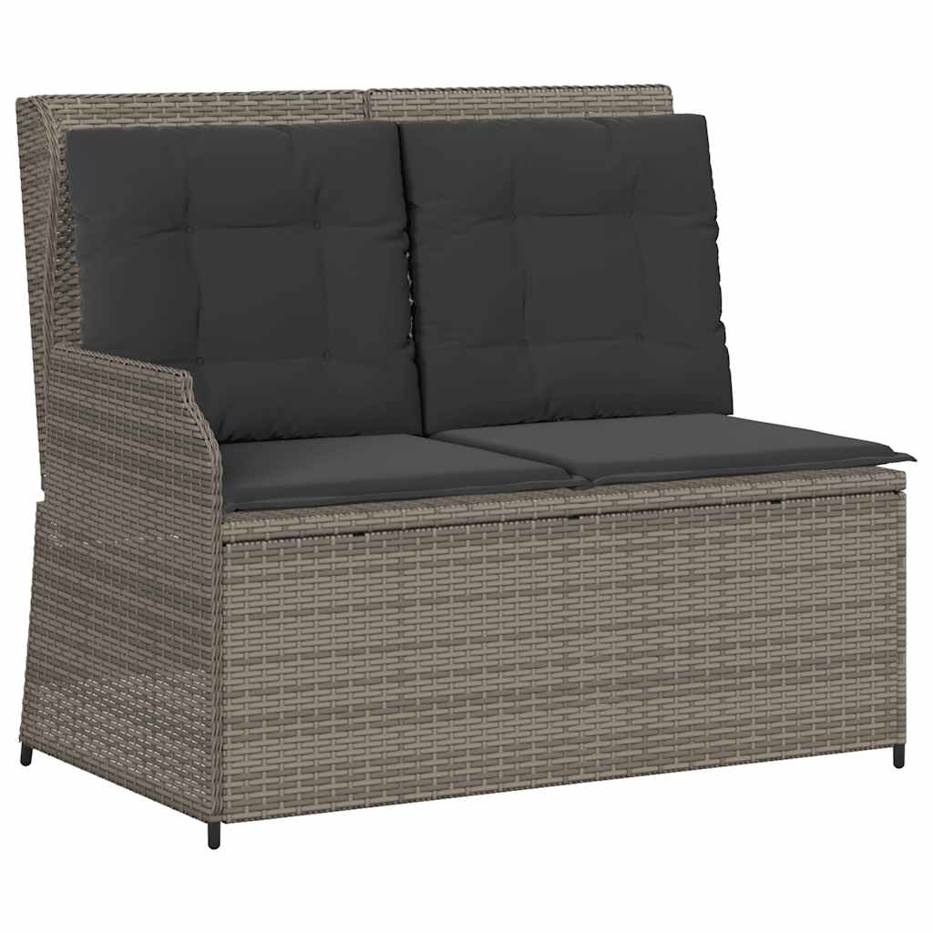 Salon de jardin 3 pcs avec coussins Gris Résine tressée