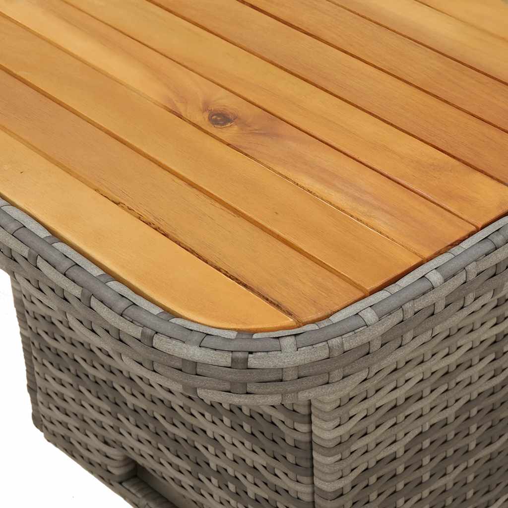 Salon de jardin 3 pcs avec coussins Gris Résine tressée