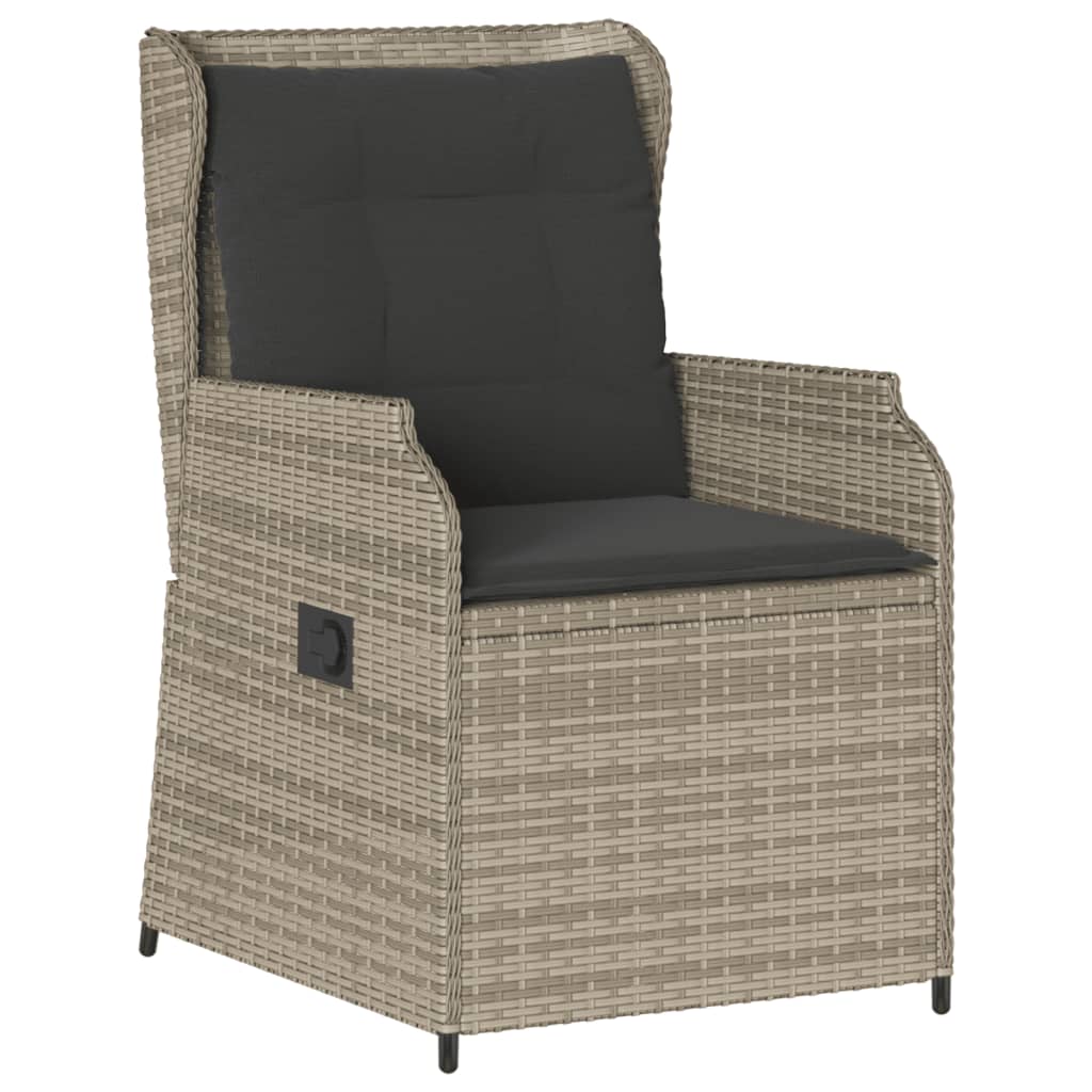 Salon de jardin 5 pcs avec coussins gris clair résine tressée