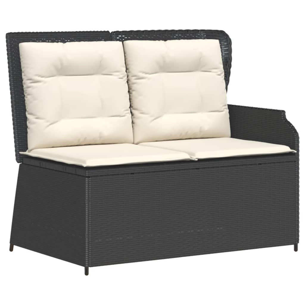 Salon de jardin 5 pcs avec coussins Noir Résine tressée