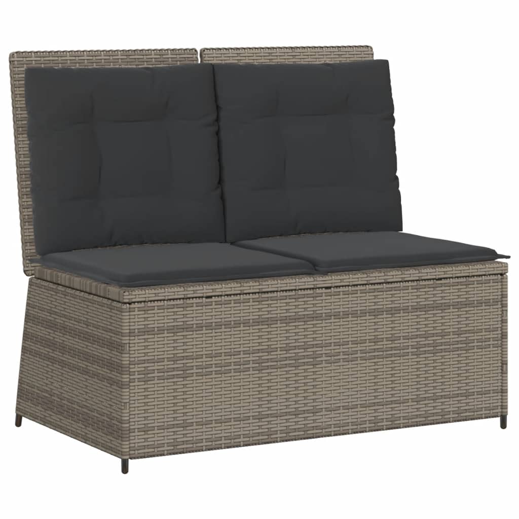Salon de jardin 7 pcs avec coussins Gris Résine tressée