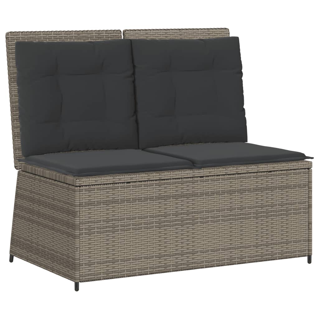 Salon de jardin 7 pcs avec coussins Gris Résine tressée