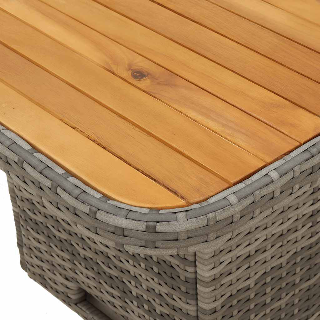 Salon de jardin 3 pcs avec coussins Gris Résine tressée