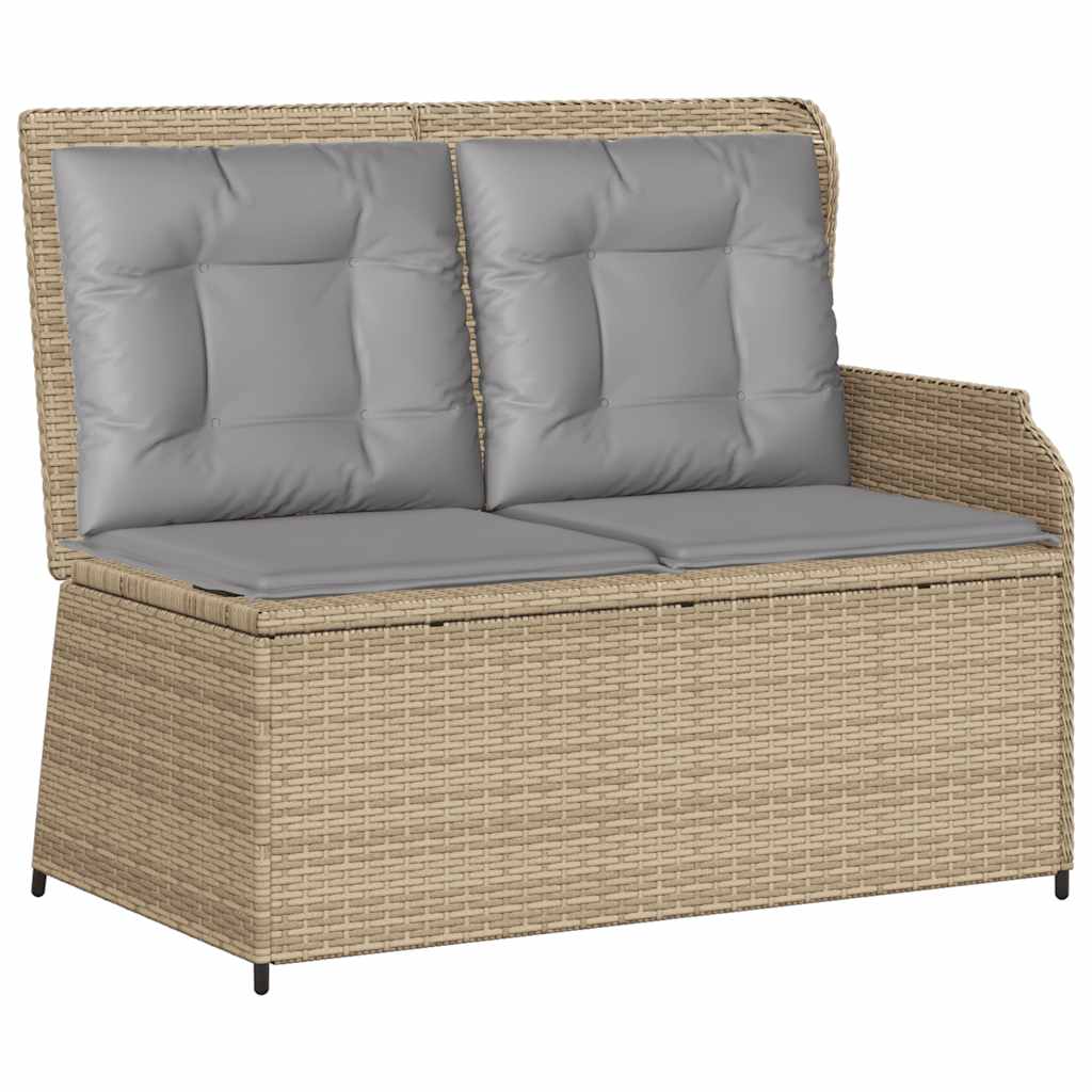 Salon de jardin avec coussins 3 pcs beige résine tressée