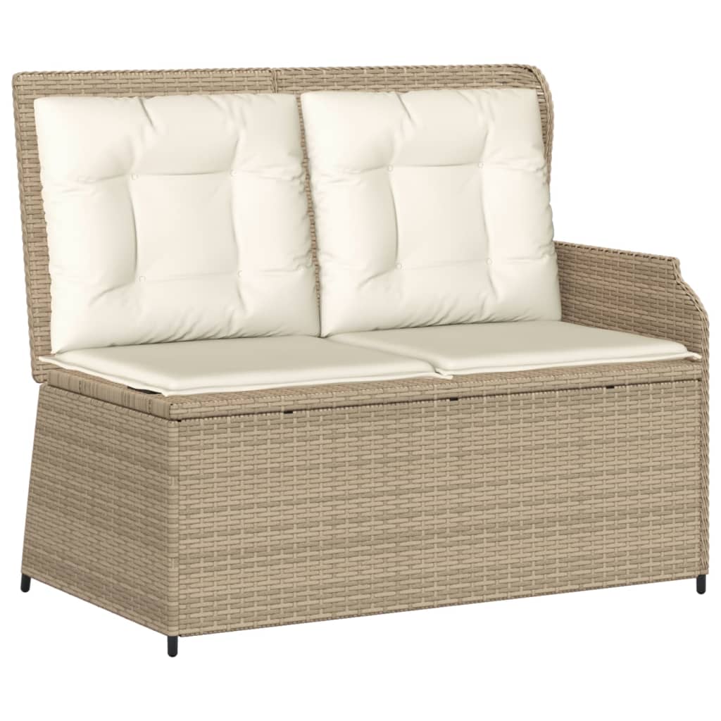 Salon de jardin avec coussins 3 pcs beige résine tressée