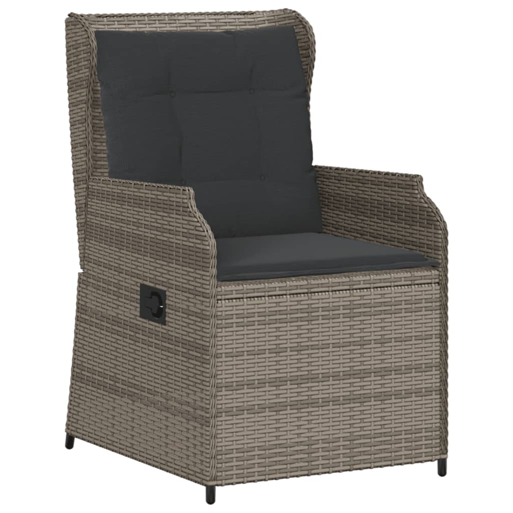 Salon de jardin 5 pcs avec coussins Gris Résine tressée