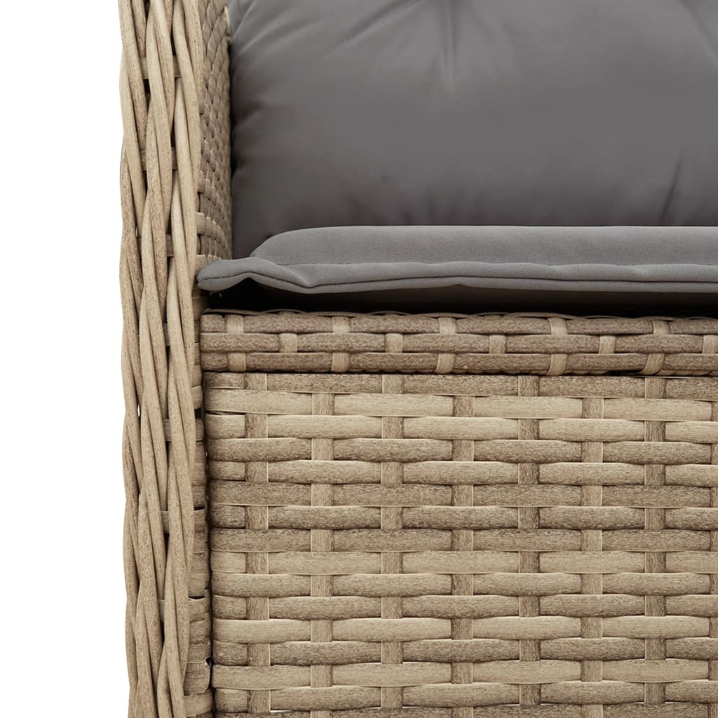 Salon de jardin avec coussins 5 pcs beige résine tressée