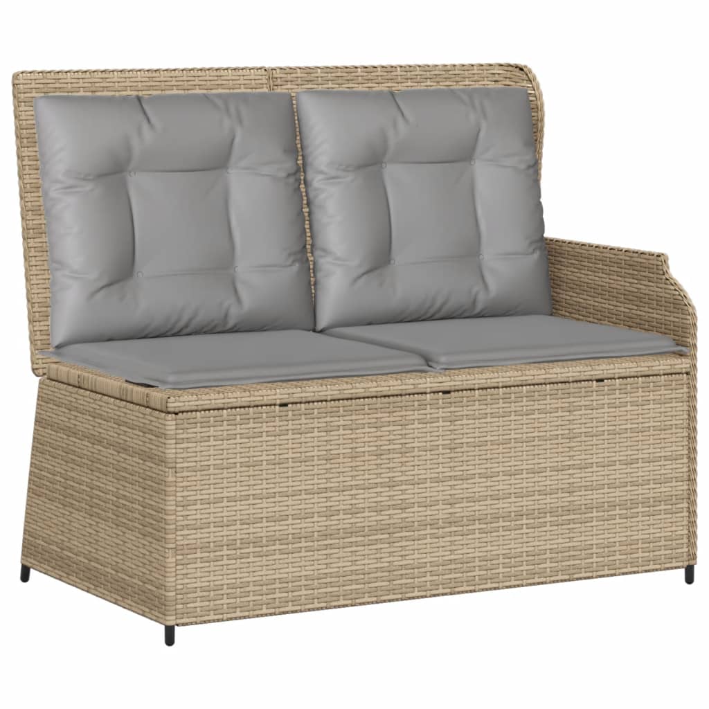 Salon de jardin avec coussins 3 pcs beige résine tressée