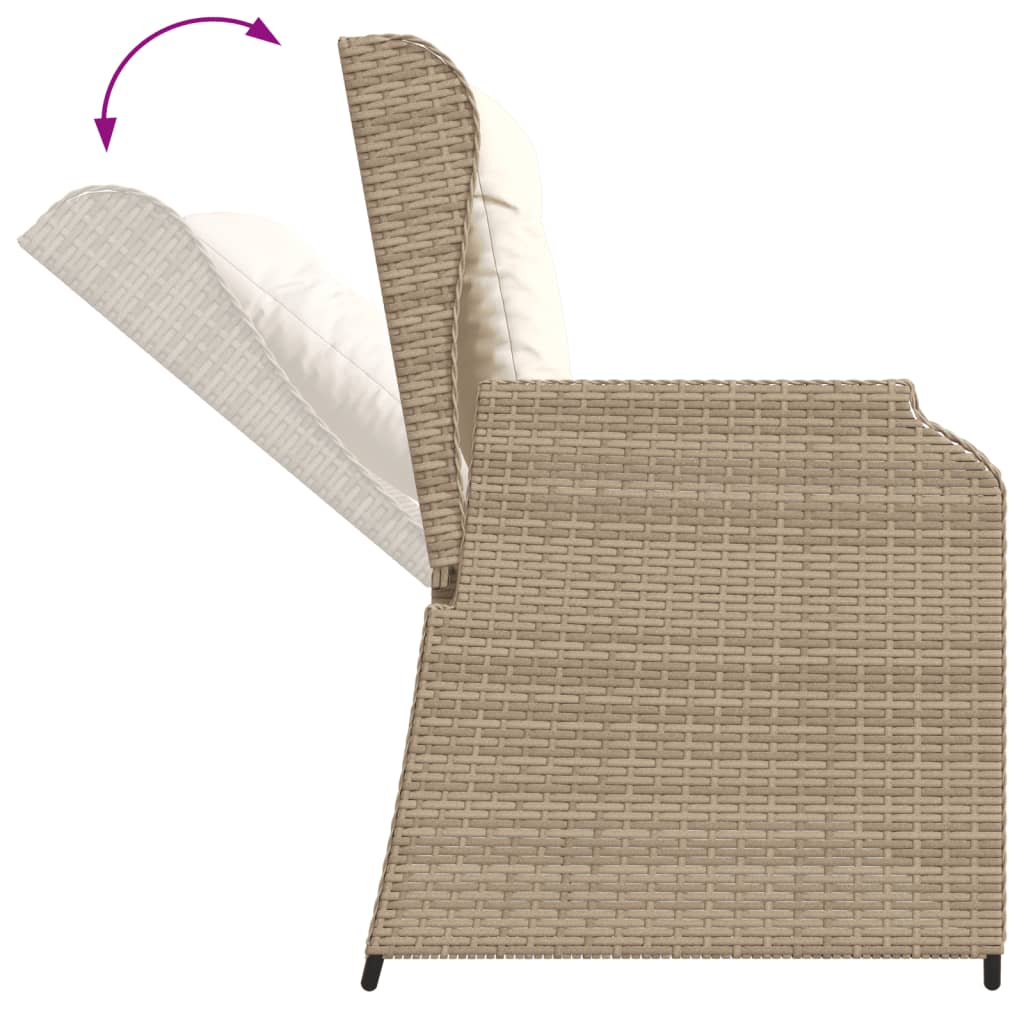 Salon de jardin avec coussins 5 pcs beige résine tressée