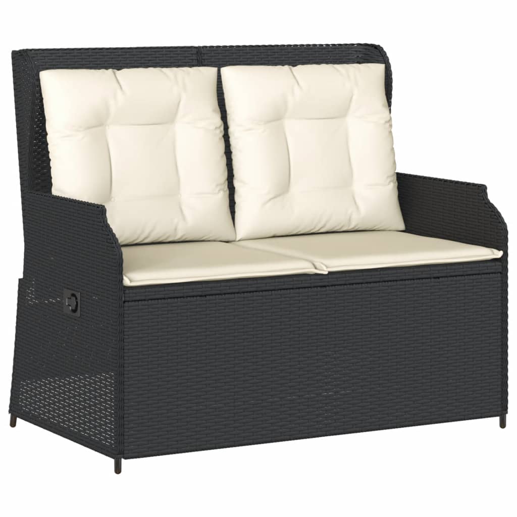 Salon de jardin 3 pcs avec coussins Noir Résine tressée