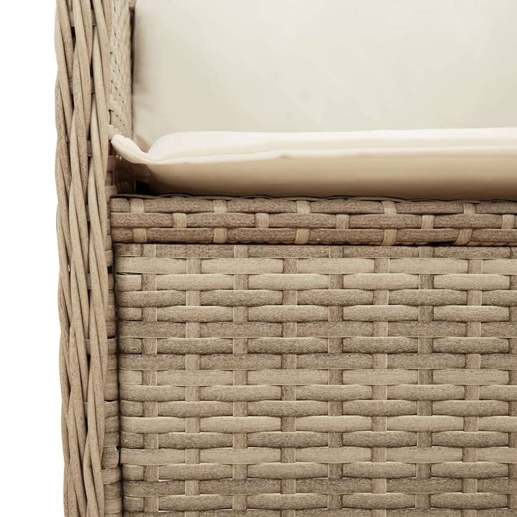 Salon de jardin avec coussins 3 pcs beige résine tressée