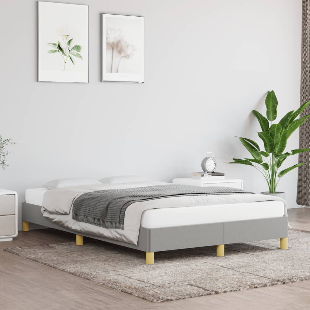 Cadre de lit sans matelas gris clair 120x190 cm tissu - XIOS
