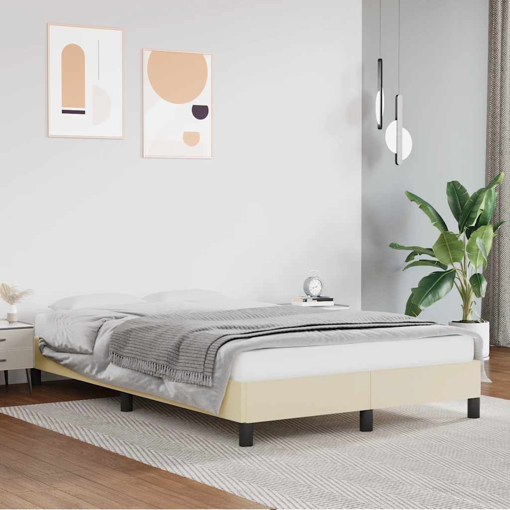 Cadre de lit sans matelas crème 120x190 cm similicuir - XIOS