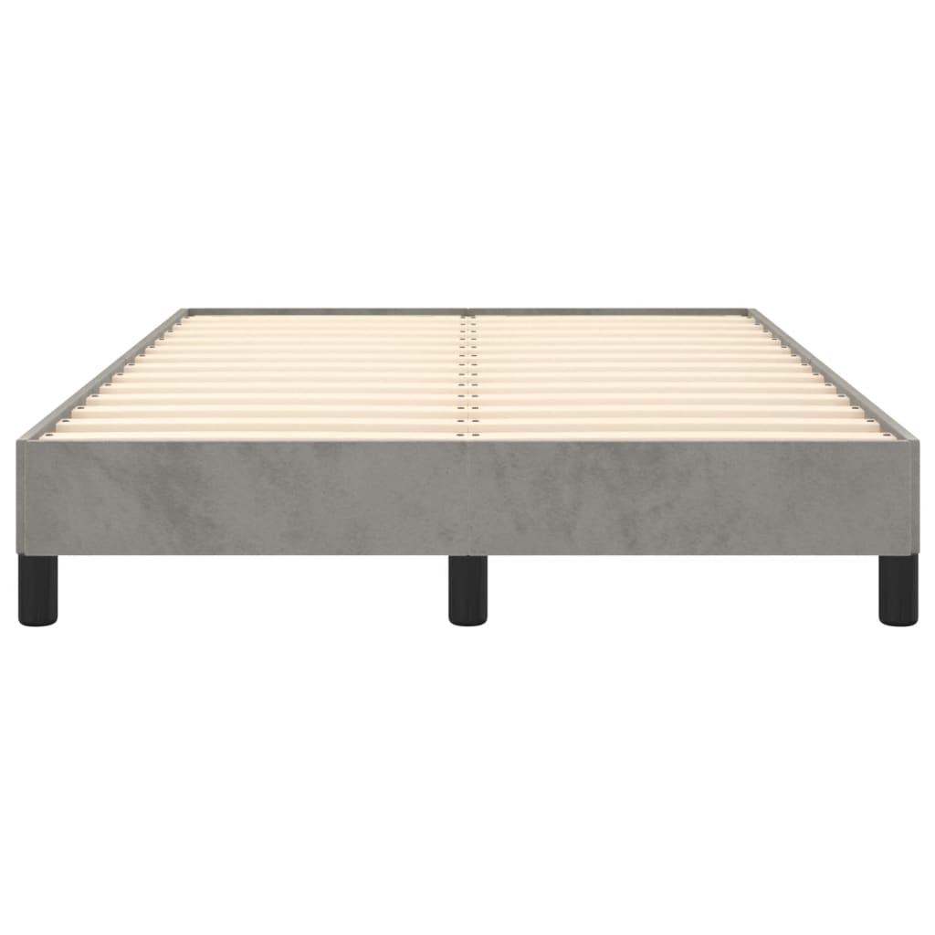 Cadre de lit sans matelas gris clair 120x190 cm velours - XIOS