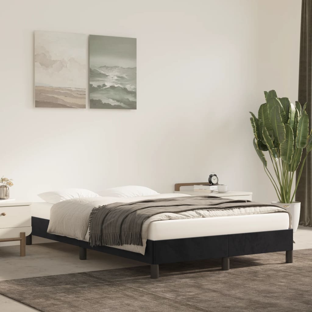 Cadre de lit sans matelas noir 120x190 cm velours - XIOS