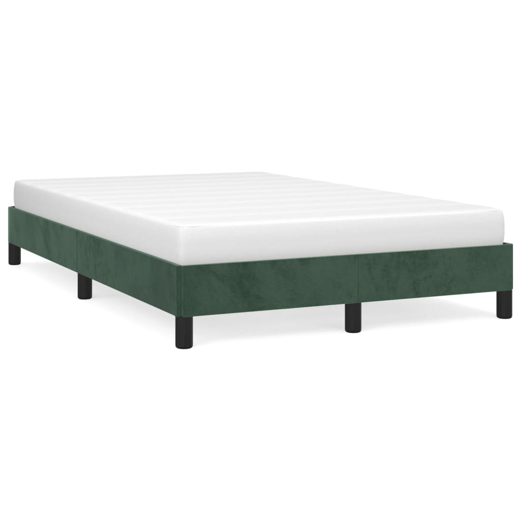 Cadre de lit sans matelas vert foncé 120x190 cm velours - XIOS