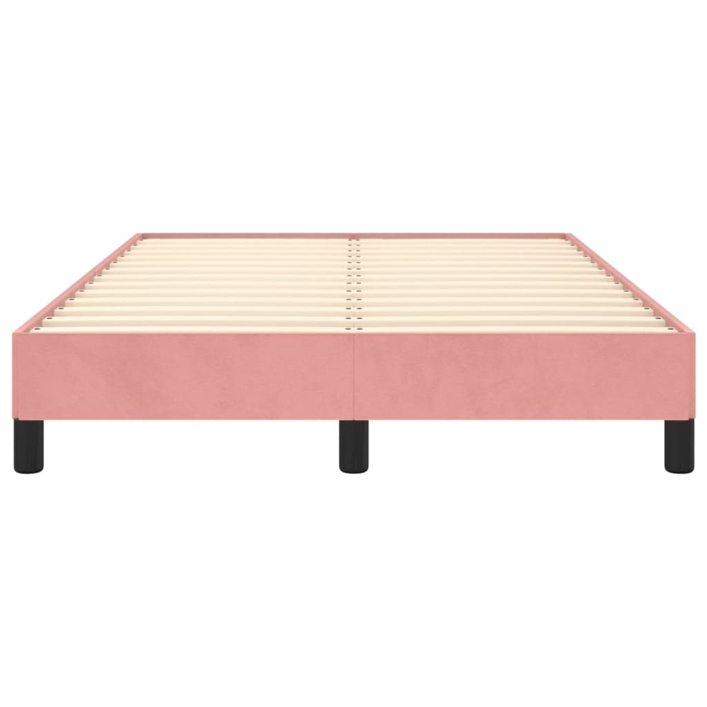 Cadre de lit sans matelas rose 120x190 cm velours - XIOS