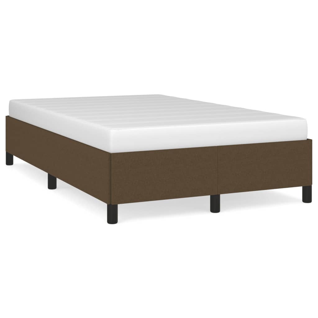 Cadre de lit sans matelas marron foncé 120x190 cm tissu - XIOS
