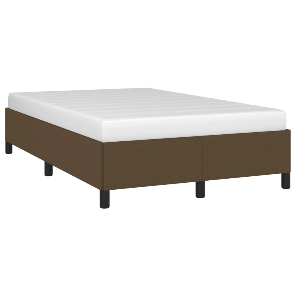 Cadre de lit sans matelas marron foncé 120x190 cm tissu - XIOS