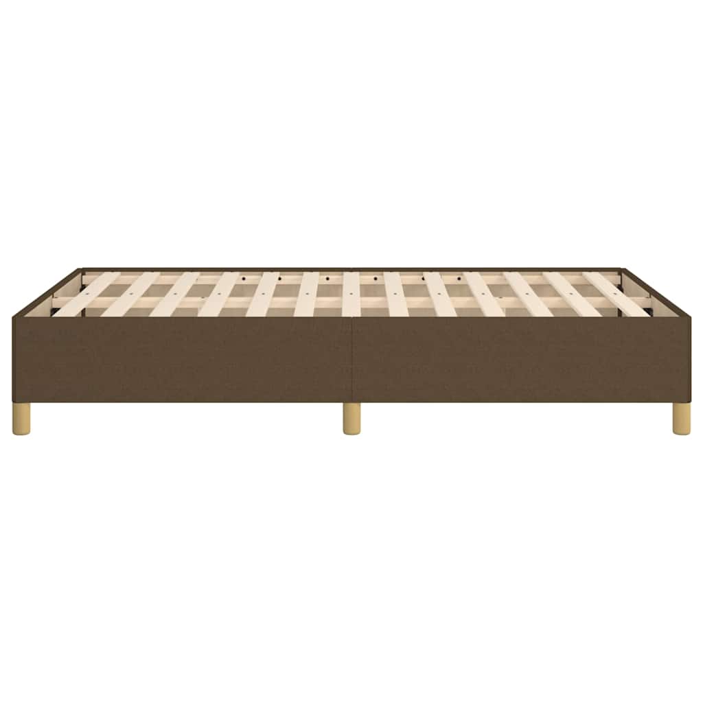 Cadre de lit sans matelas marron foncé 120x190 cm tissu - XIOS