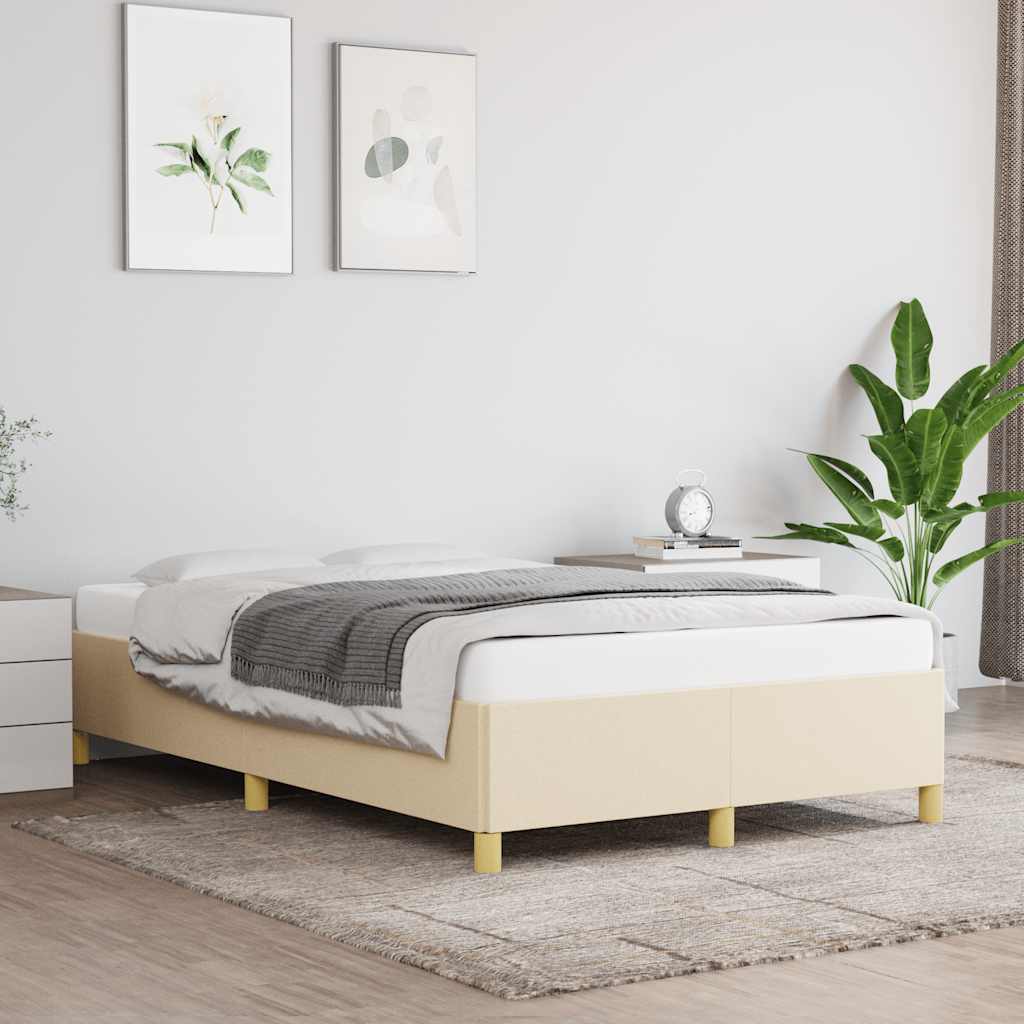 Cadre de lit sans matelas crème 120x190 cm tissu - XIOS