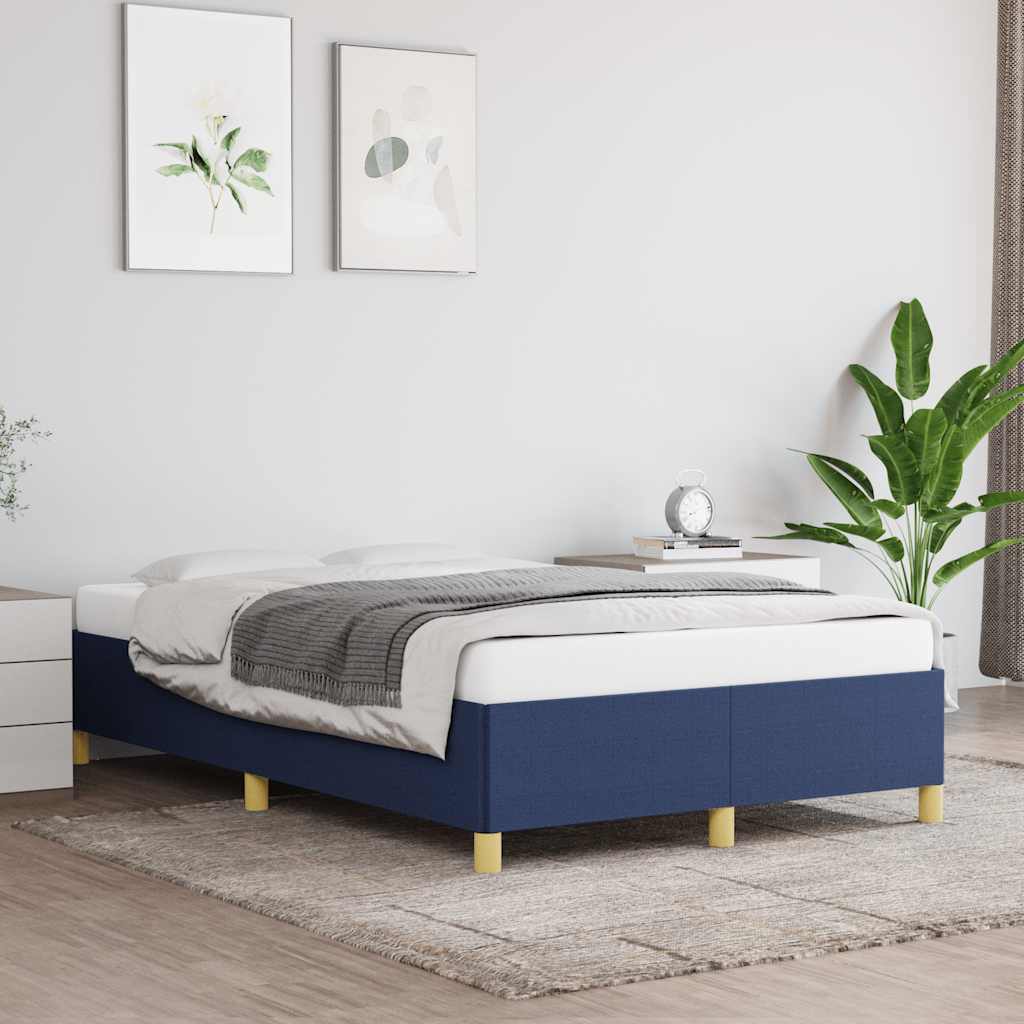 Cadre de lit sans matelas bleu 120x190 cm tissu - XIOS