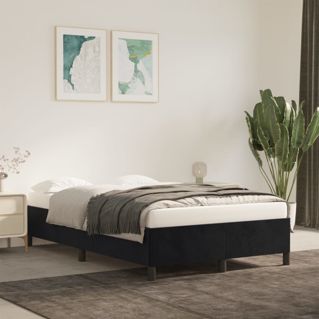 Cadre de lit sans matelas gris foncé 120x190 cm velours - XIOS