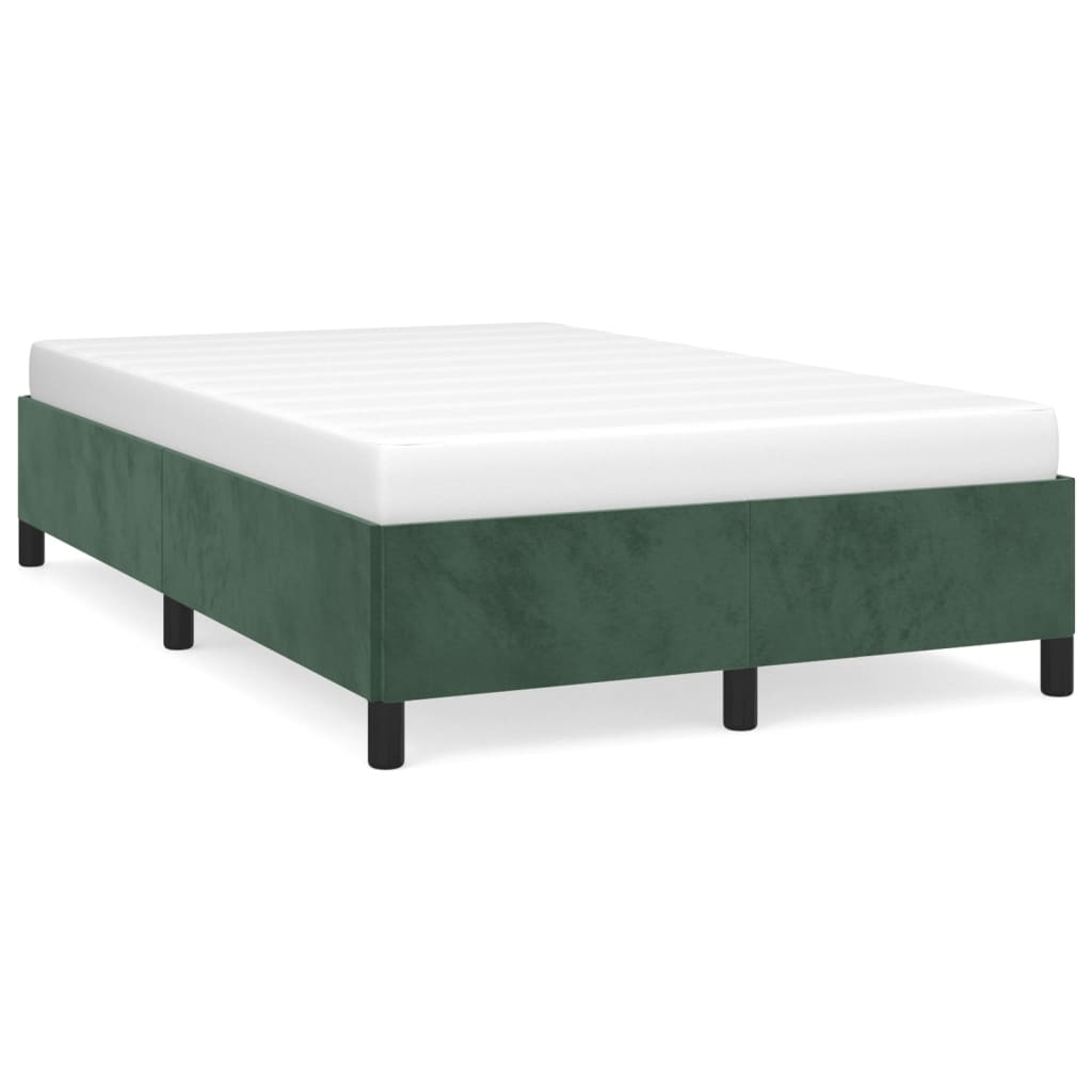 Cadre de lit sans matelas vert foncé 120x190 cm velours - XIOS