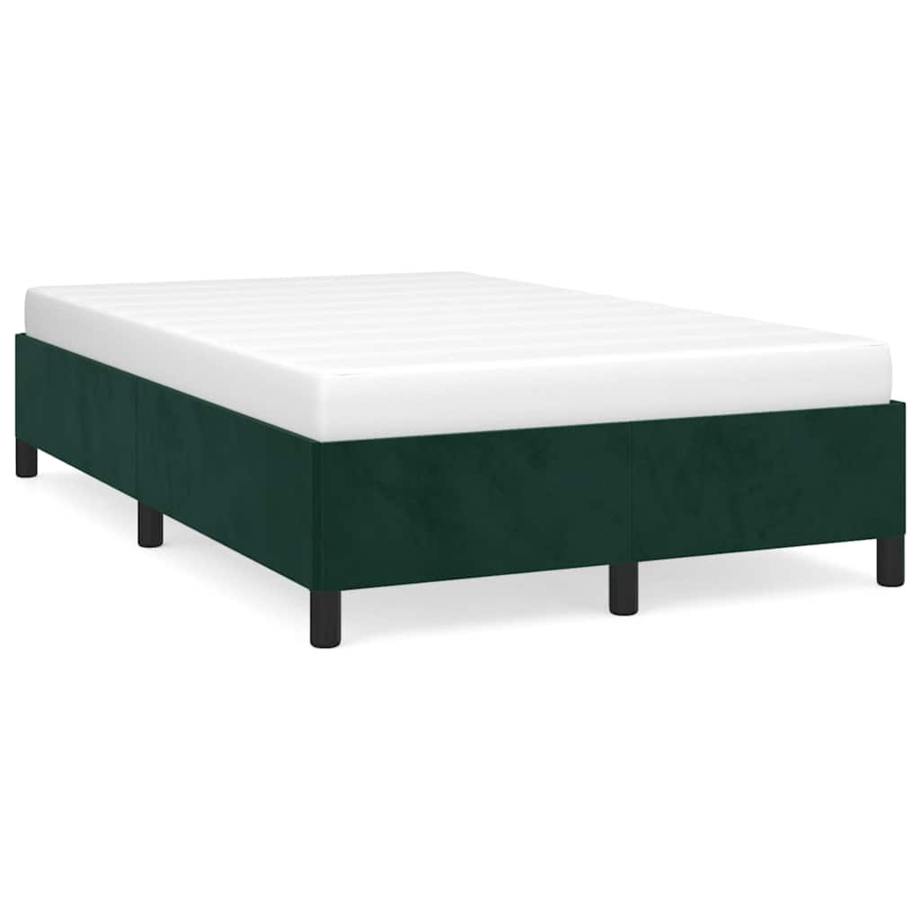 Cadre de lit sans matelas vert foncé 120x190 cm velours - XIOS