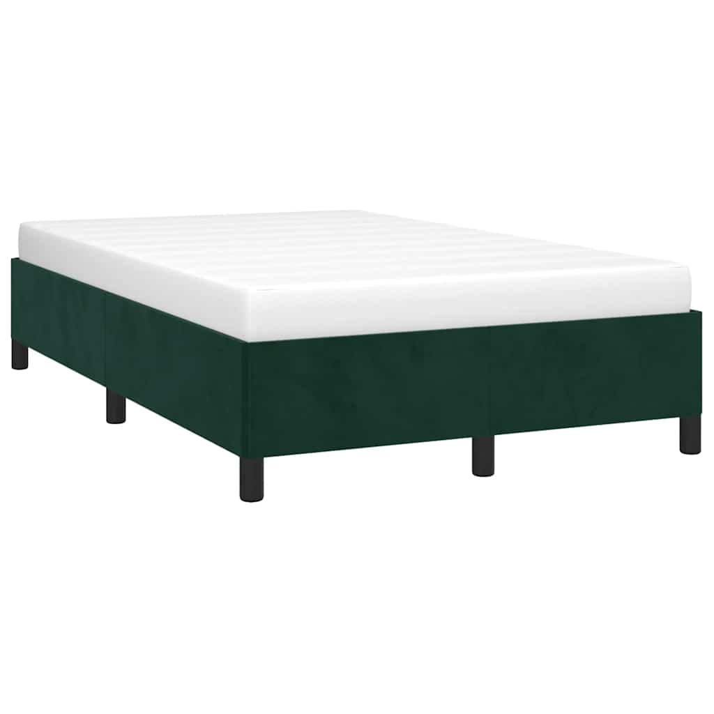Cadre de lit sans matelas vert foncé 120x190 cm velours - XIOS